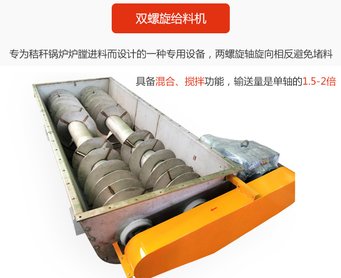 雙螺旋給料機(jī)采用雙軸設(shè)計，具備混合、攪拌功能。